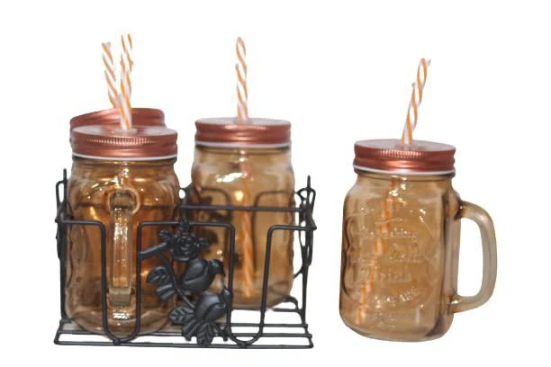 DYNAMIC STORE Dynore Mason Jar With Stand- Set of 5