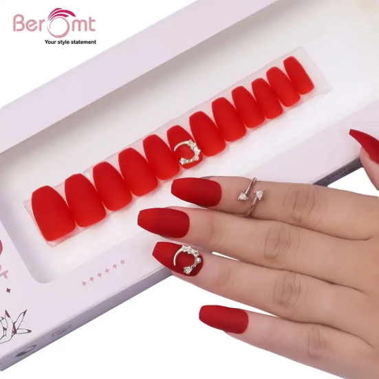 PARTY NAILS UNIQUE CHARM (NAIL KIT INCLUDED)-Red