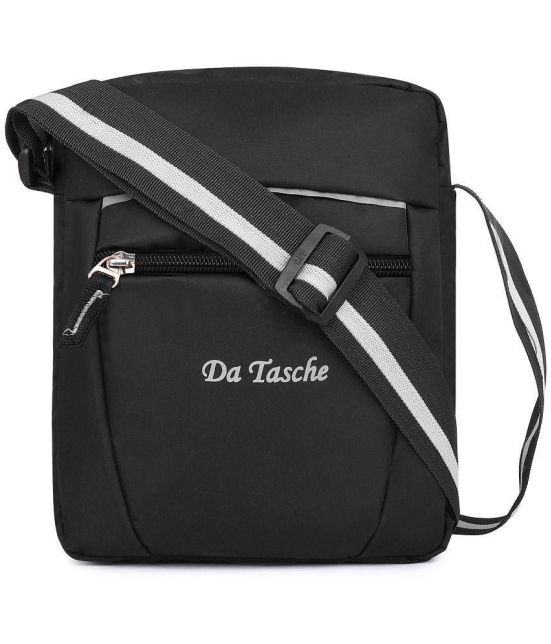 Da Tasche Twill SLing Bag Polyester Black Passport Holder - Black