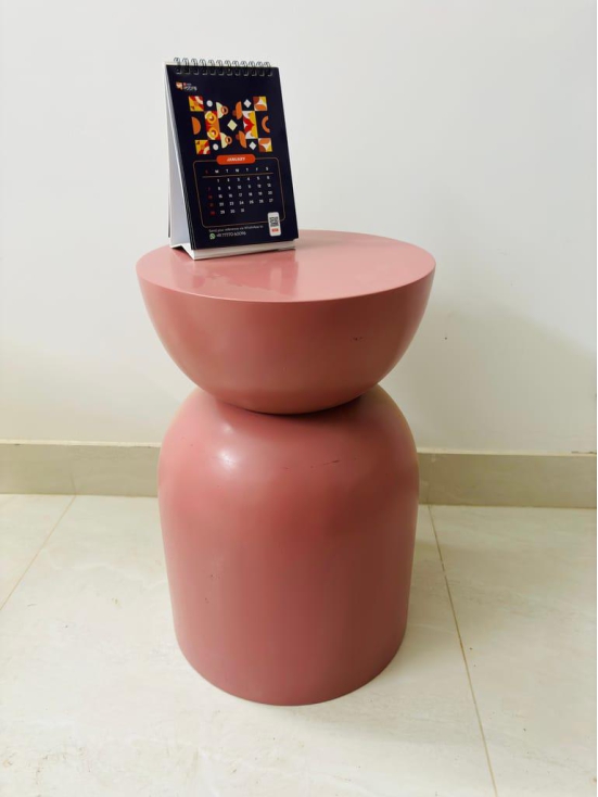 Round wooden side table beautiful pink colour 46cm