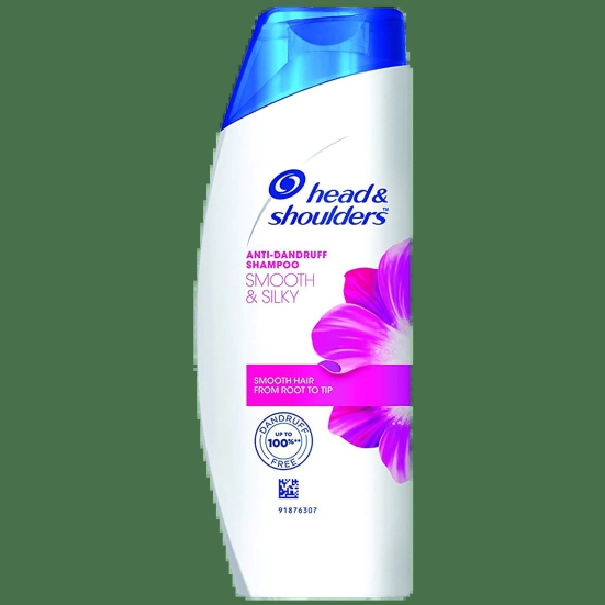 Head & Shoulders Smooth & Silky Anti-Dandruff Shampoo - Smooth Hair From Root To Tip, Upto 100% Dandruff Free, 180 Ml