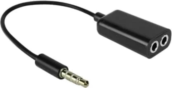 DVAIO HEADPHONE SPLITTER 3.5MM MALE TO TWO 3.5 MM FEMALE(BLACK)