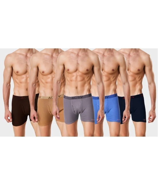 HAP Multicolor Cotton Mens Trunks ( Pack of 5 ) - None