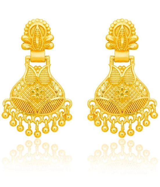 LUV FASHION Golden Chandbalis Earrings ( Pack of 1 ) - Golden