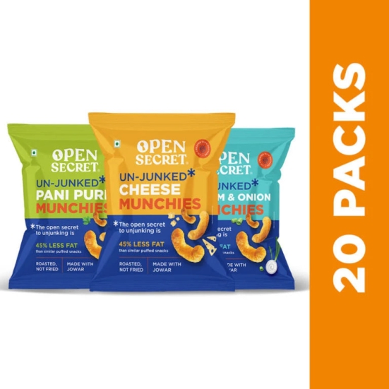 Open Secret Assorted UnJunked Munchies (Pack of 20)