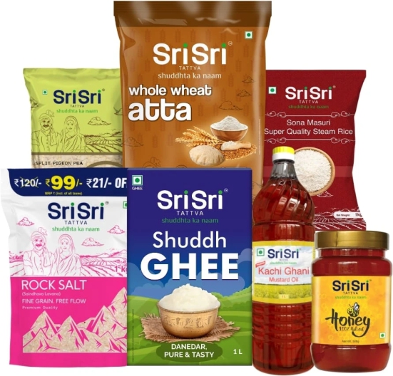 Sri Sri Tattva 7-in-1 Essential Groceries Combo