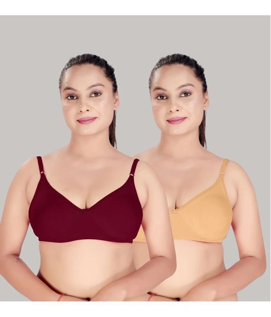 HAYA Multicolor Cotton Non Padded Womens Everyday Bra ( Pack of 2 ) - None