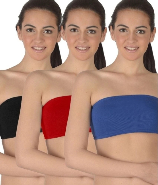 Selfcare Pack of 3 Non Padded Womens Tube Bra ( Multi Color ) - L