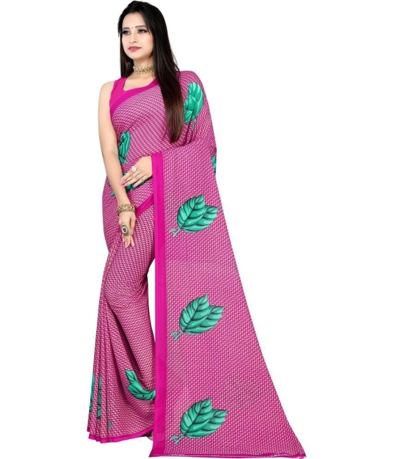 LEELAVATI - Pink Georgette Saree With Blouse Piece ( Pack of 1 ) - Pink