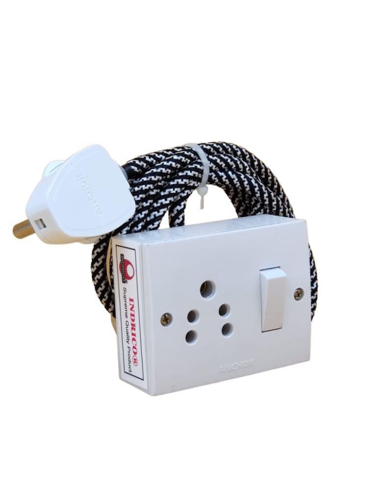 INDRICO? Extension Board For Iron 1+1 With Cloth Wire (White)