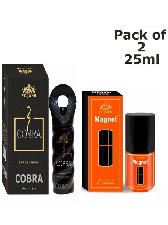 St. John Cobra 15ml & Magnet 10ml Long Lasting Pocket Perfume for Men 25 ml ( Pack of 2 )