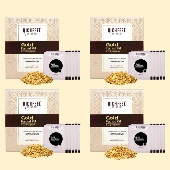 Richfeel Gold Facial Kit 5X6G Pack of 4