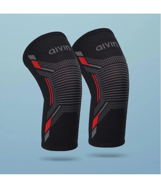 Aivin Black Knee Support ( Pack of 2 ) - XL