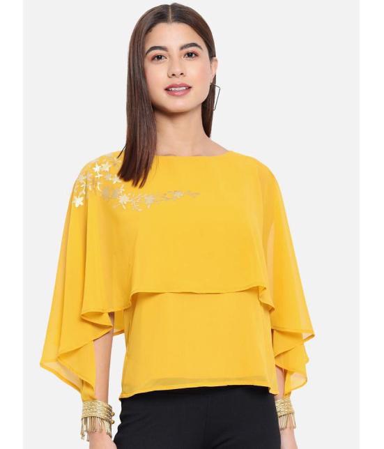 ALL WAYS YOU - Yellow Polyester Womens Cape Top ( Pack of 1 ) - M