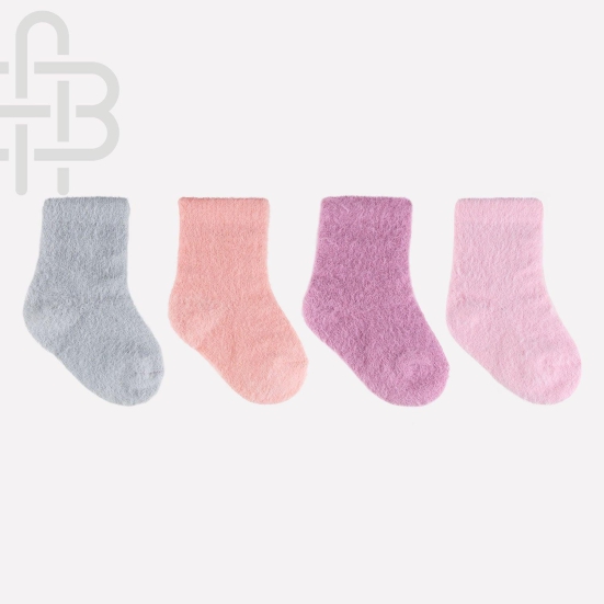 Baby Feather-Lite Fur Socks - Pack Of 4 Assorted 6 - 12 Months