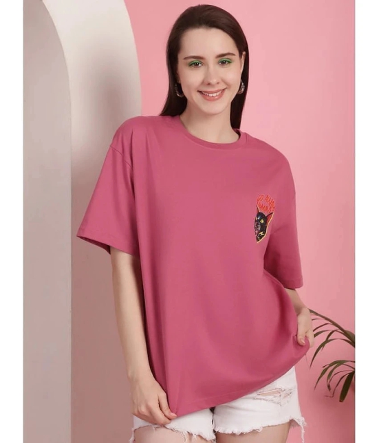 Fabflee Pink Cotton Womens T-Shirt ( Pack of 1 ) - None