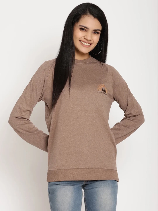 Women Wanderer Brown Solid Sweatshirt-XL