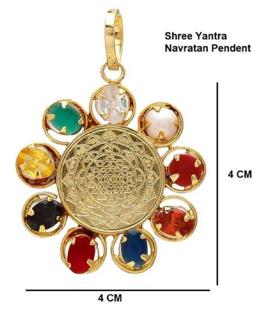 PAYSTORE SHREE YANTRA NAVRATNA PENDANT Strong Pendant Shree Yantra Nav Ratna Navratana Energized Navratna PENDANT