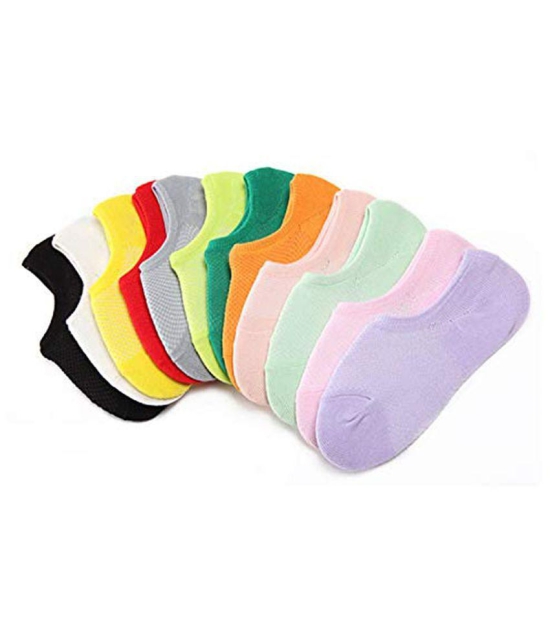 THRIFTKART - Multicolor Cotton Womens Footies ( Pack of 6 ) - None