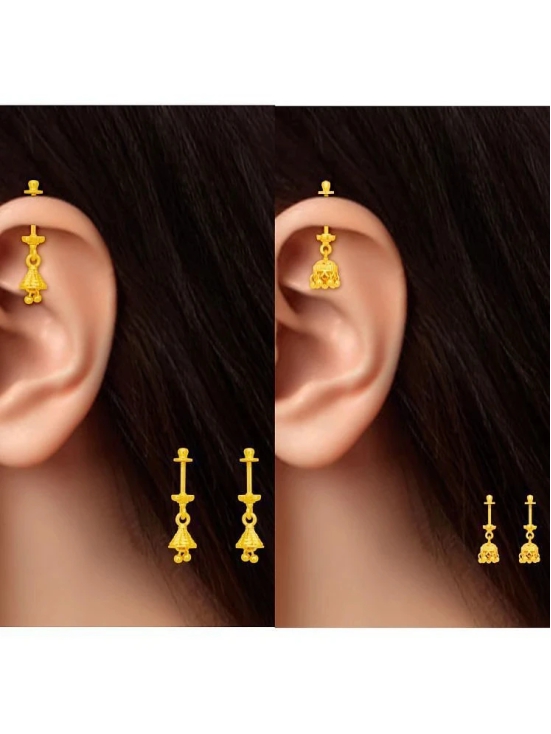 LUV FASHION Gold EarCuff Earrings ( Pack of 2 ) - Gold