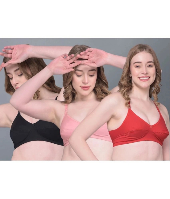 Dollar Missy Multicolor Cotton Non Padded Womens Everyday Bra ( Pack of 3 ) - None