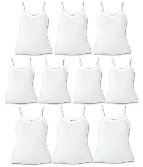 HAP Lovly white Camisole for Girls/inners for girls/spaghetti top/pack of 10 - None