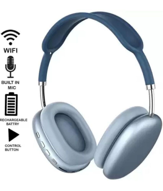 OLIVEOPS P9 Blue Headphones Bluetooth Bluetooth Headphone On Ear 4 Hours Playback Active Noise cancellation IPX4(Splash & Sweat Proof) Blue