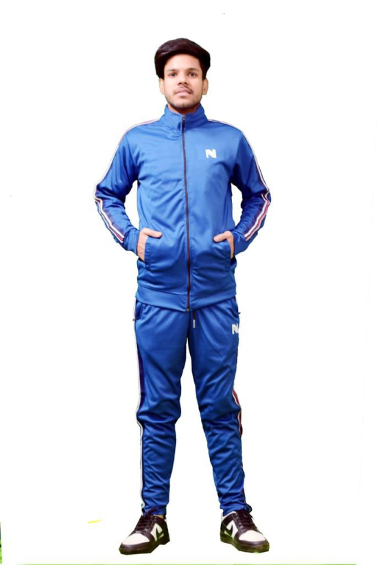 NVA Men's Gym, Yoga, Sports, Running Active Wear Regular Fit Color Block Tracksuit Set With Zipper Pockets