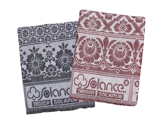 Solance Mandhania Indica Cotton Solapur Chaddar Blanket Single Bed Full Size Pack of 2