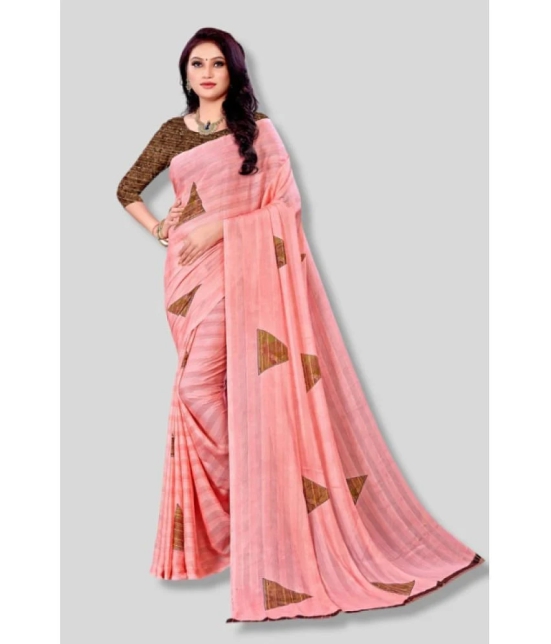 sanwariya - Peach Georgette Saree With Blouse Piece ( Pack of 1 ) - Peach