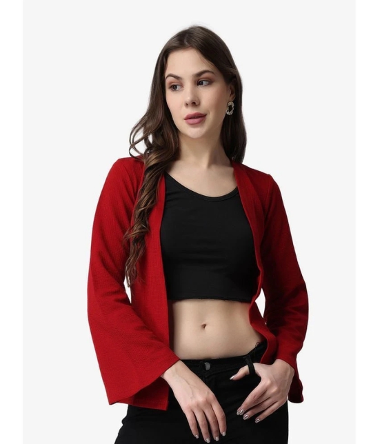 POPWINGS Polyester Blend Womens Shrugs - Maroon ( Single ) - None