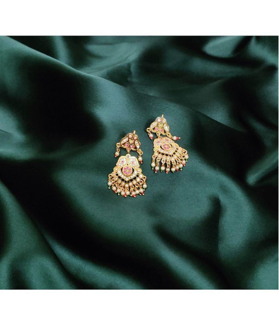 Gilher Present Beautiful Real look Traditional Jadau Earrings for Women And Girl. - Golden