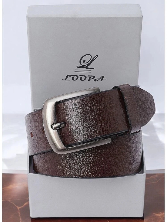 Loopa - Brown 100% Leather Mens Formal Belt ( Pack of 1 ) - None