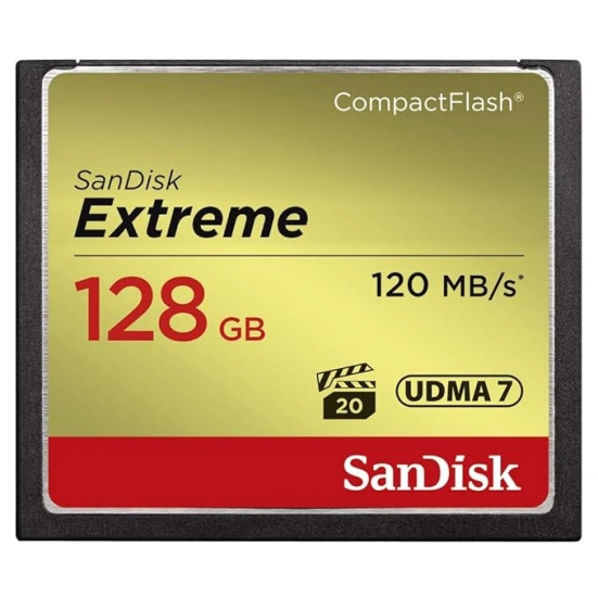 SanDisk Extreme 128GB CompactFlash Memory Card UDMA 7 Speed Up To 120MB/s