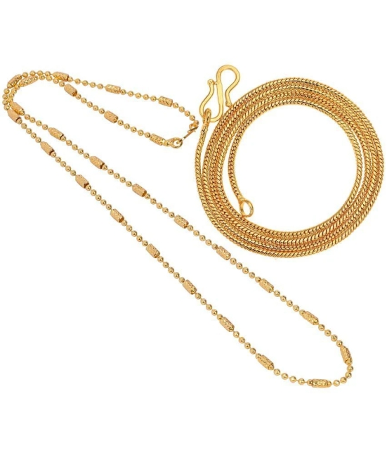 AanyaCentric Combo of 2 Gold Plated 22inches Long Fashion Chain - None