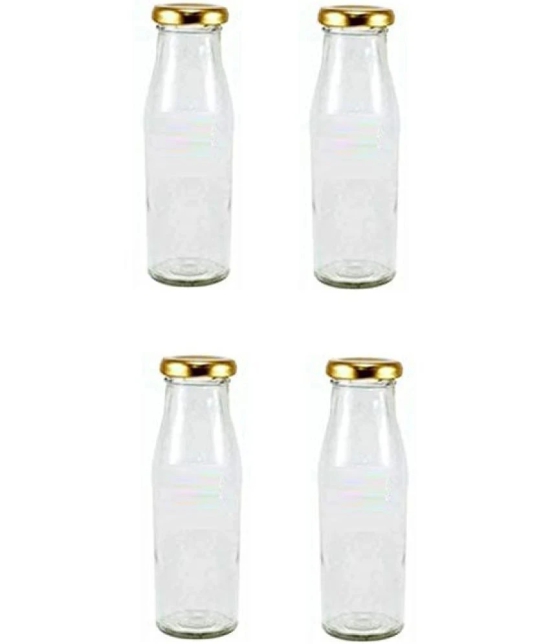 Somil Glass Water And Milk Bottle, Pack Of 4 Transparent Water Bottle 300 mL ( Set of 4 ) - Transparent