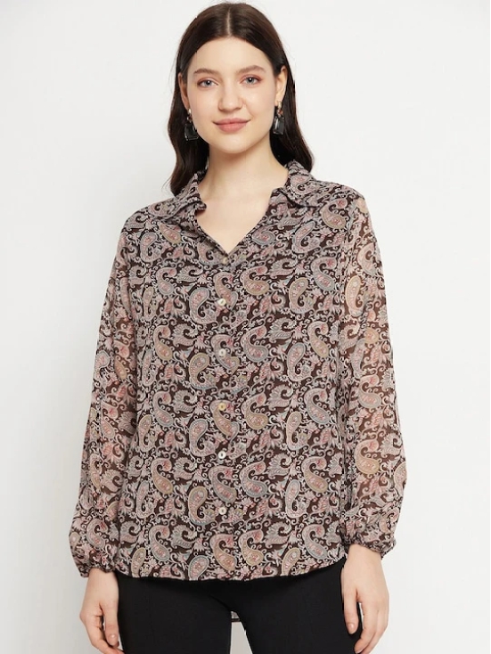 Paisley Printed Smart Opaque Georgette Casual Shirt