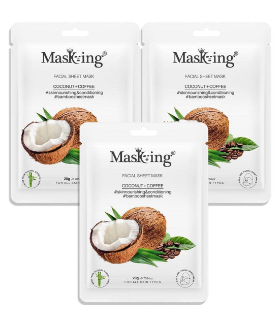 Masking Coconut & Coffee Bamboo Face Sheet Mask 60 ml Pack of 3