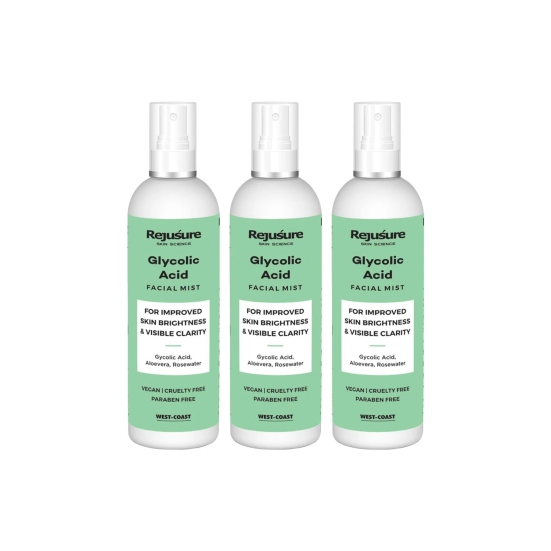 Rejusure Glycolic Acid Face mist  For Improved Skin Brightness  Visible Clarity  100ml Pack of 3-Rejusure Glycolic Acid Face mist – For Improved Skin Brightness & Visible Clarity – 100ml (Pac