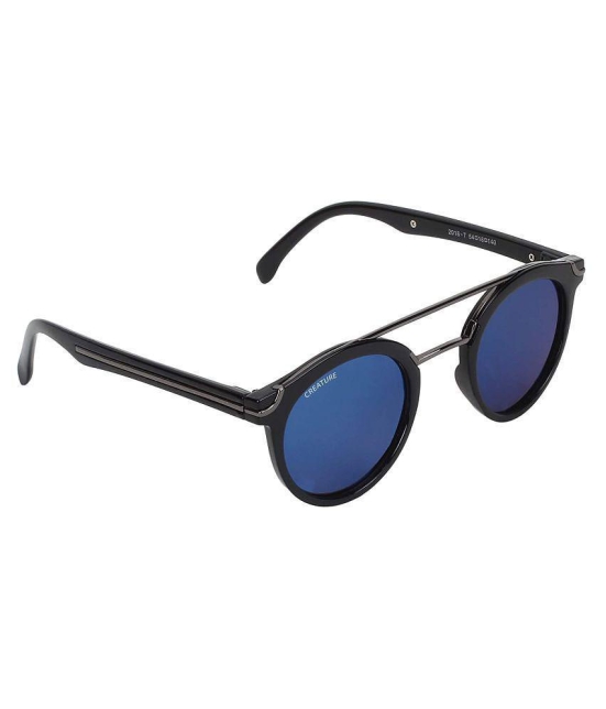 Creature - Black Round Sunglasses ( Pack of 1 ) - Medium