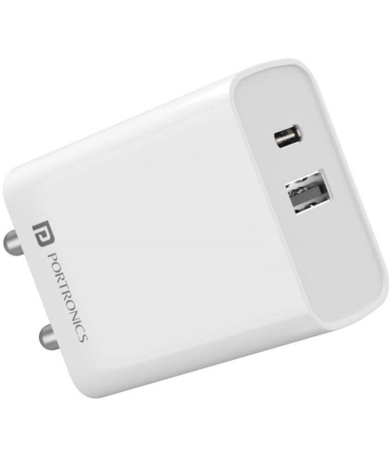 Portronics - Type C 3.1A Wall Charger - White