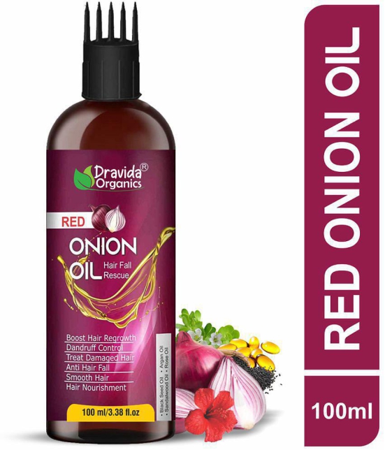 Dravida Organics Red Onion Oil for Controls Hair Fall and Hair Growth 100 mL