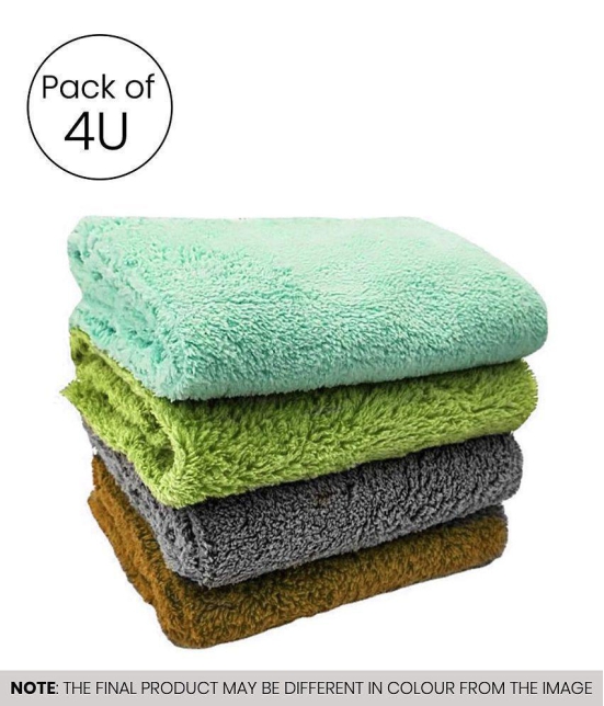 HOMETALES Multicolor 240 GSM Microfiber Cleaning Cloth For Automobile Car accessories (Pack Of 4) 40x40 cms