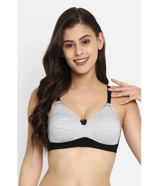 Clovia Grey Melange Cotton Non Padded Womens T-Shirt Bra ( Pack of 1 ) - None