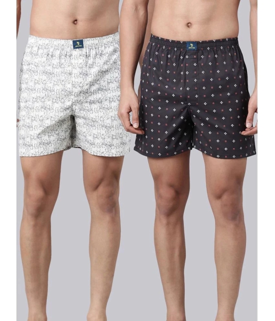 Joven Grey Cotton Men's Boxer- ( Pack of 2 ) - None