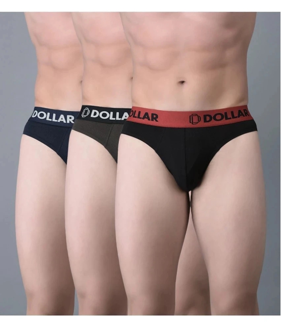 Dollar Bigboss Assorted Solid Cotton Blend Men Brief (Pack of 3) - None