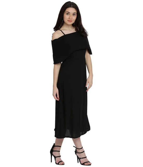 Miss Chase Georgette Black Regular Dress - M