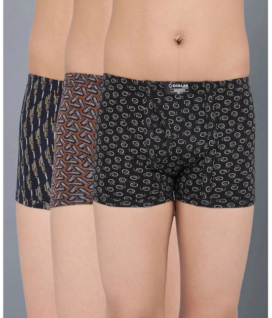 Pack of 3 Dollar Bigboss Cotton Blend Boys Trunks ( Multi Color ) MBKTR-10-CZYLNG-PO3-CO1 - None