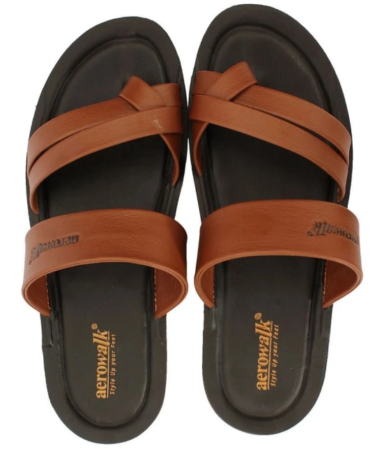 Aerowalk - Brown Mens Leather Slipper - None