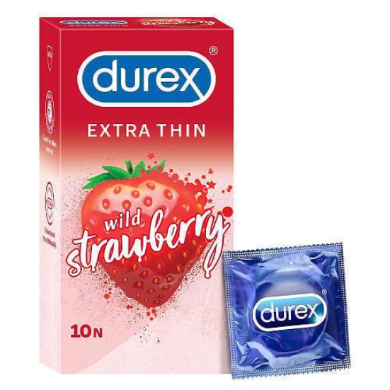 Durex Wild Strawberry Flavoured Condoms pack of 10's